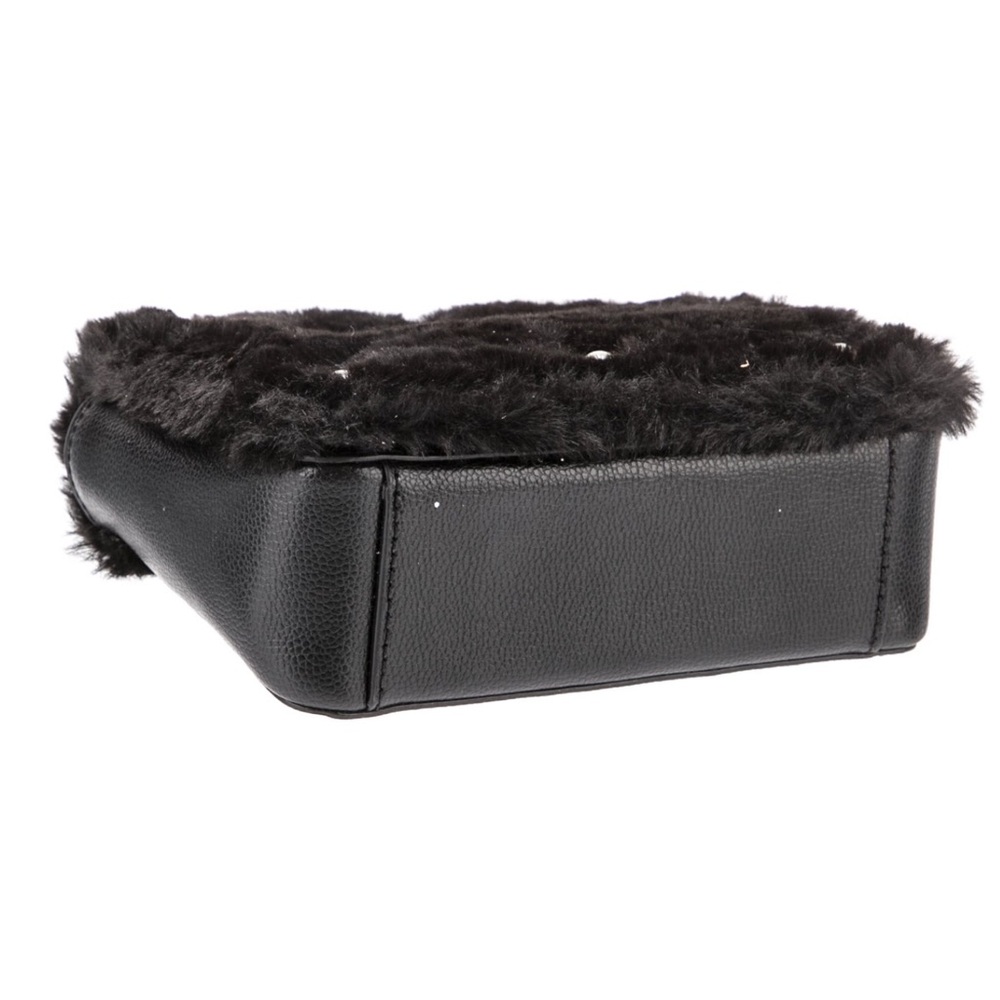 NWT Kate Spade Black Faux Fur Handle Crossbody Bag w/ Crystal Embellishments - Picture 5 of 16